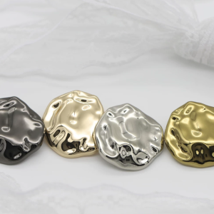 Little Chiffon Style Alien Ruffled Surface Metal Button