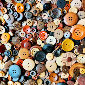 Handmade button, natural and environmentally friendly, wooden color, wooden coconut button