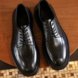 Genuine leather business thick soled wear-resistant men's leather shoes