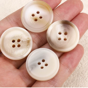 Handmade button beige new resin button